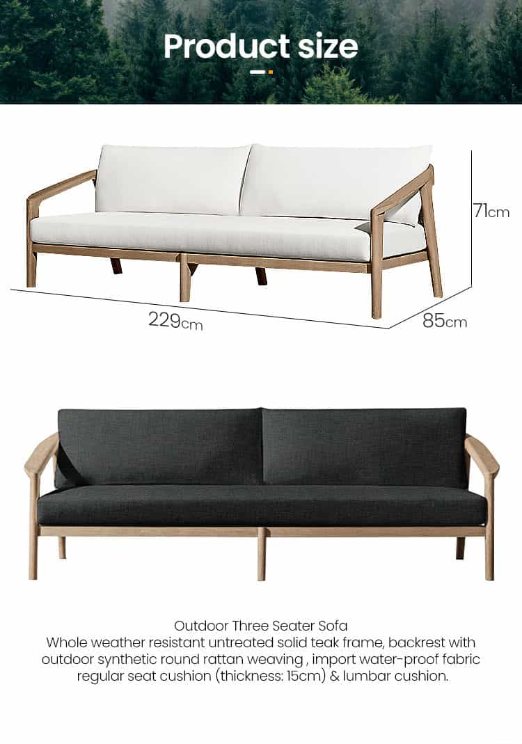 solid teak outdoor sofa