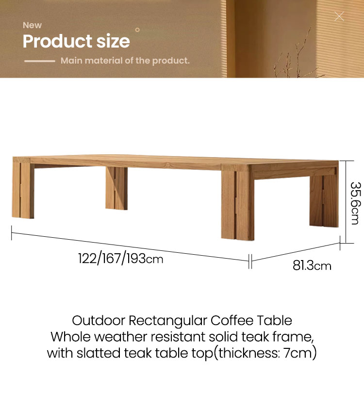 outdoor rectangular coffee table